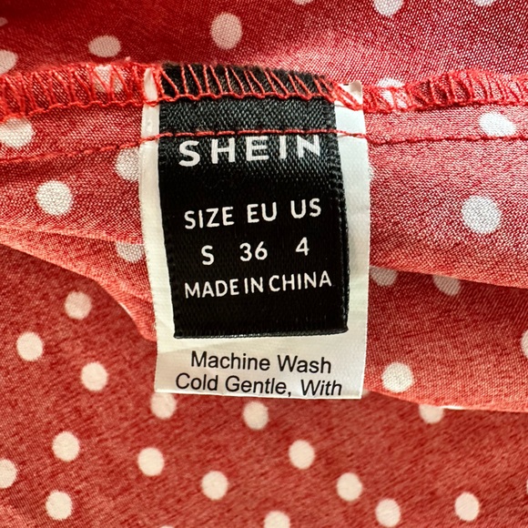SHEIN Red Polka dot Elastic Waist Skirt. Size Small. - Picture 6 of 6
